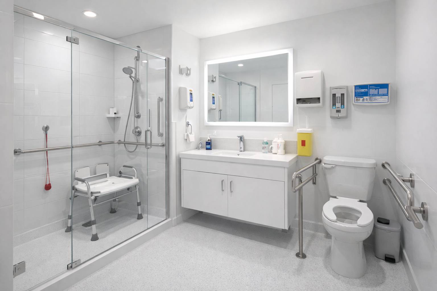 clinic bathroom area belgica amara clinic fetmedical elite fetmed experience bdsm medical MedicalFemdom belgium bdsmclinic 1